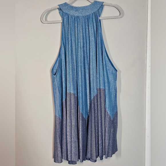 Free People Shimmering Blue Gradient Wave Dress NEW Size S - Picture 6 of 7